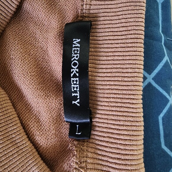 2 Piece Oversized Batwing Sleeve Lounge Set Casual Top and Shorts Sweatsuit - Picture 6 of 9